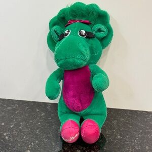 Vintage Plush 1992 Barney 14" Green Dinosaur Standing Baby Bop
